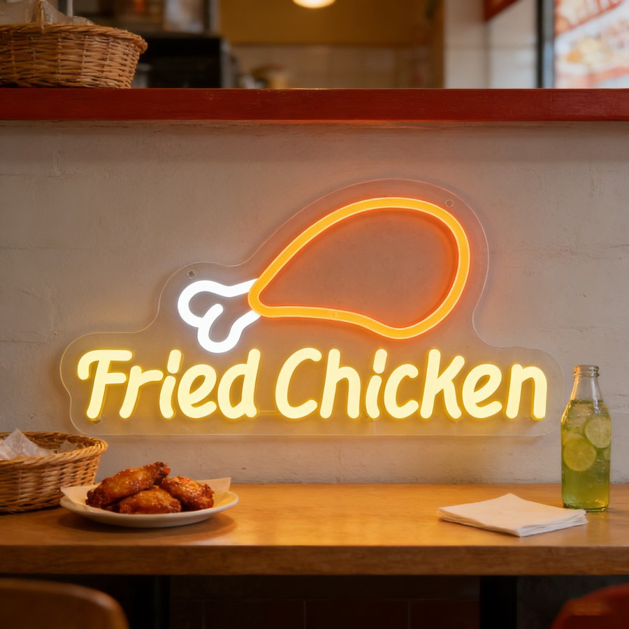 Commercial Kitchen Light - لافتة نيون LED على شكل دجاج