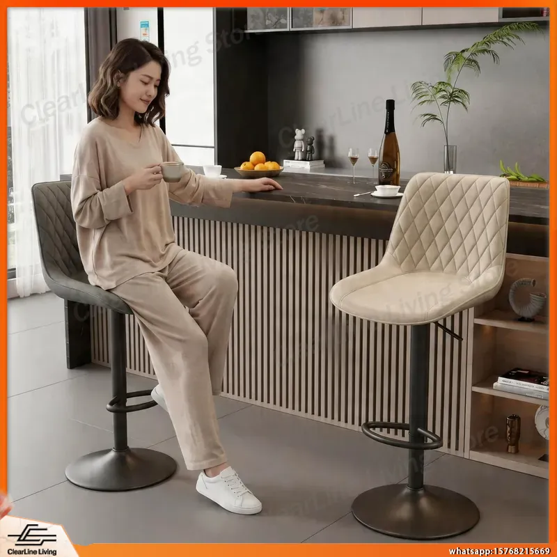 Commercial Kitchen Light - كرسي بار دوار قابل لتعديل الارتفاع