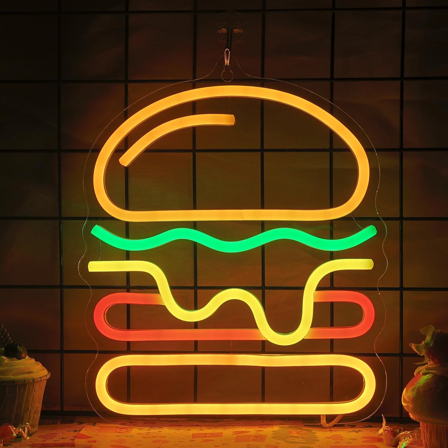 Commercial Kitchen Light - علامة برجر نيون مع ضوء LED