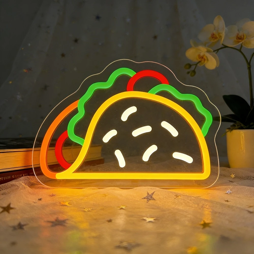 Commercial Kitchen Light - لافتة نيون تاكو بإضاءة LED قابلة