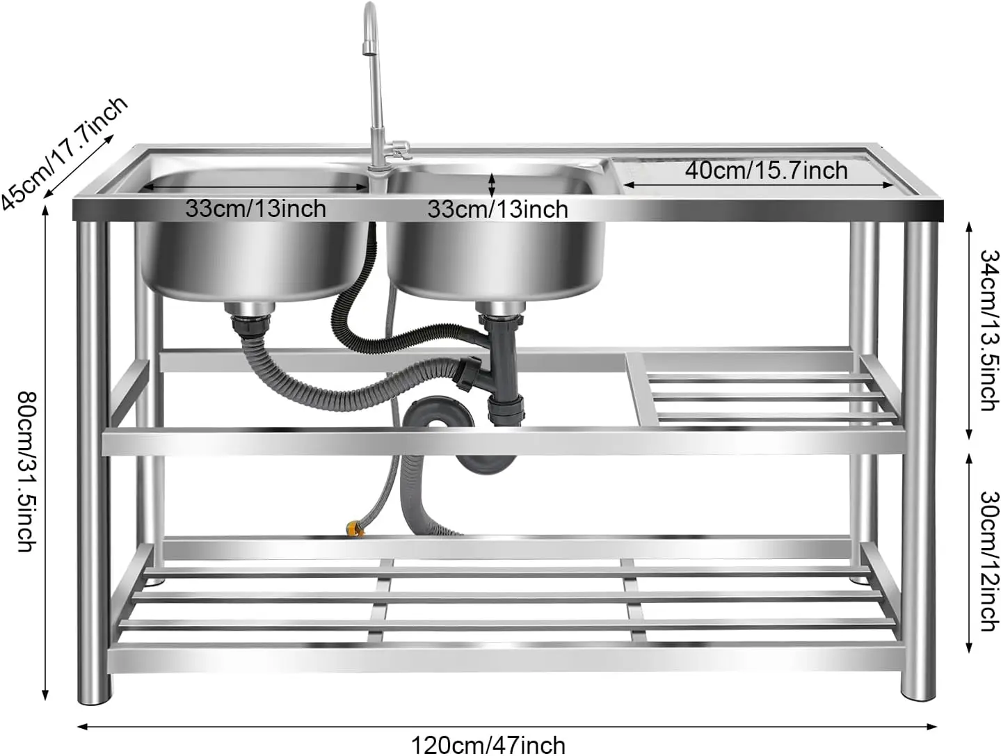 حوض غسيل من الفولاذ المقاوم لل - مراجعة Commercial Kitchen Sink وسعره