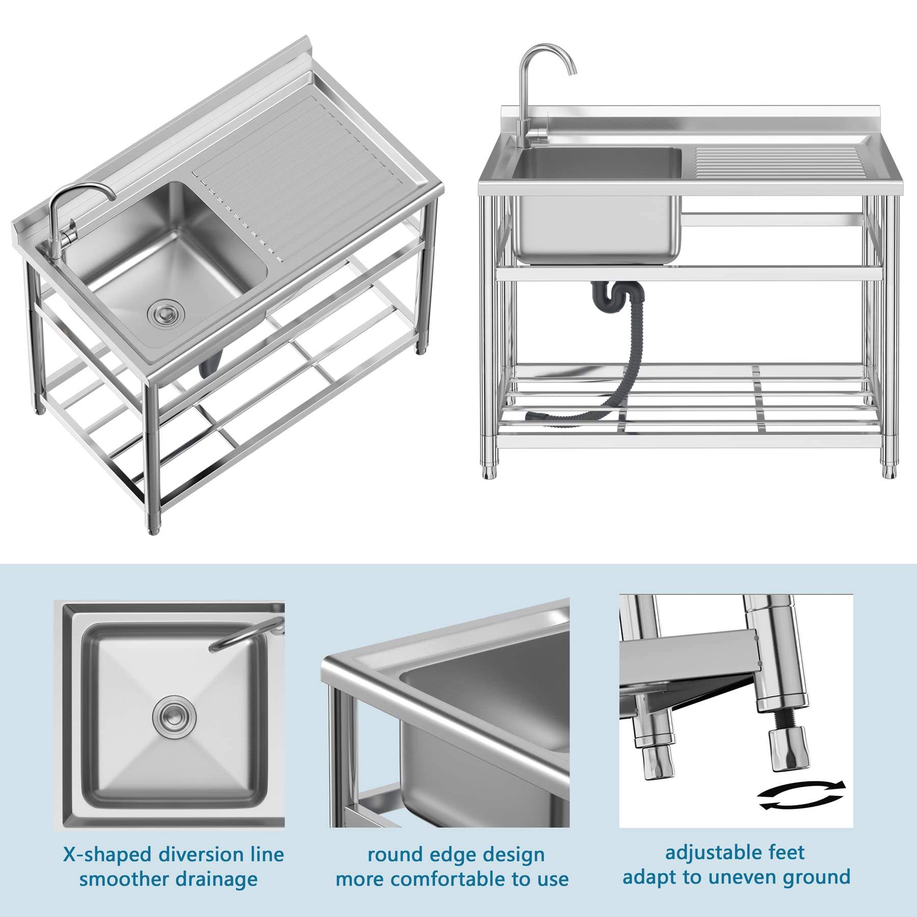 حوض مطبخ تجاري من الفولاذ المق - مراجعة Commercial Kitchen Sink وسعره