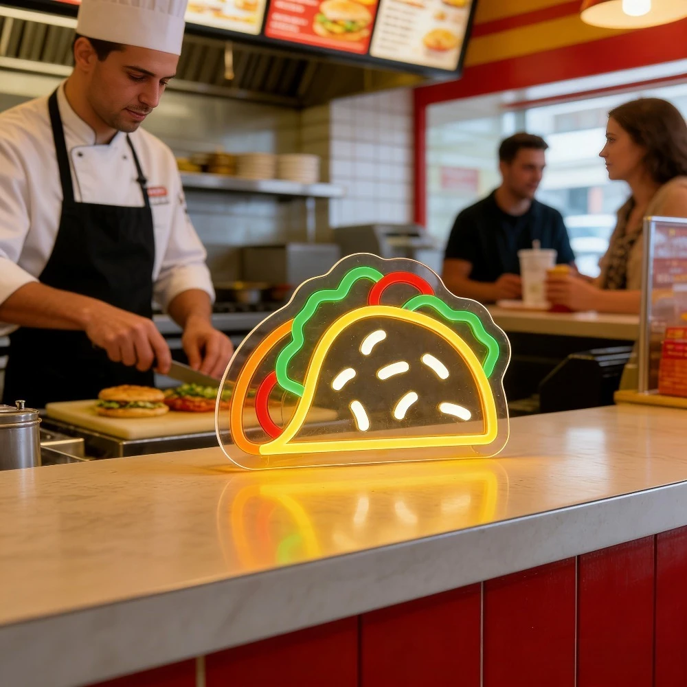 لافتة نيون تاكو بإضاءة LED قاب - مراجعة Commercial Kitchen Light وسعره